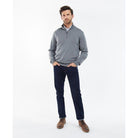 Barbour Loyton Merino Mens 1/4 Zip Jumper - Grey Marl - William Powell