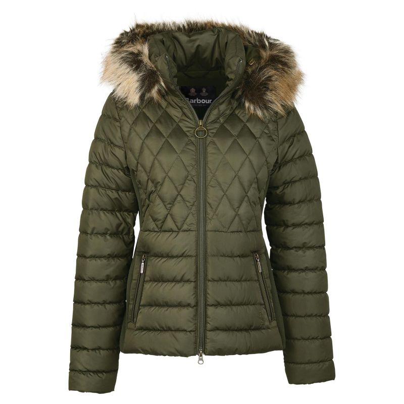 Barbour Mallow Ladies Quilted Jacket - Olive - William Powell