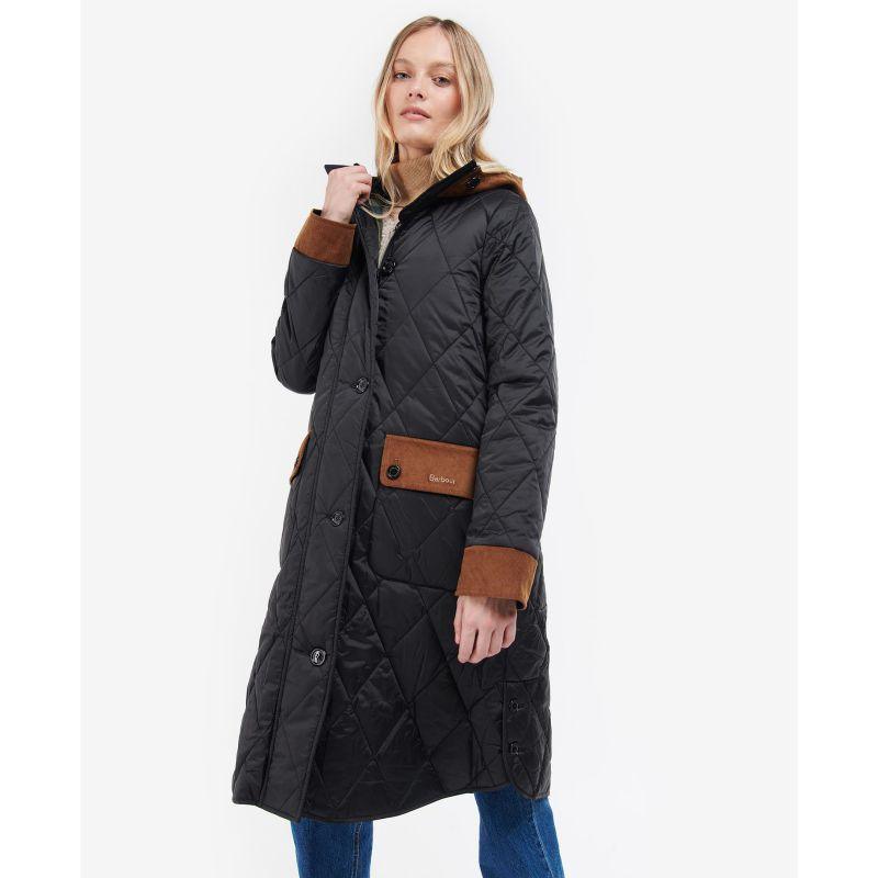 Barbour Mickley Ladies Quilted Coat - Black/Ancient - William Powell