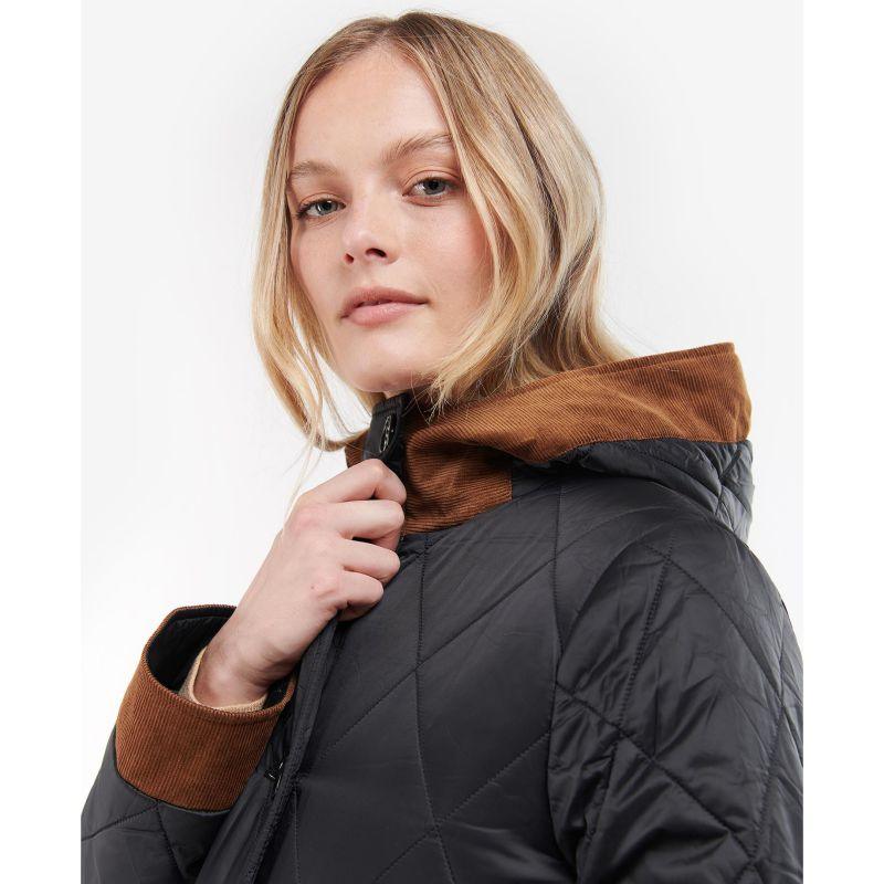 Barbour Mickley Ladies Quilted Coat - Black/Ancient - William Powell