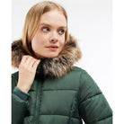 Barbour Midhurst Ladies Quilted Faux Fur Hood Jacket - Alchemy Green - William Powell