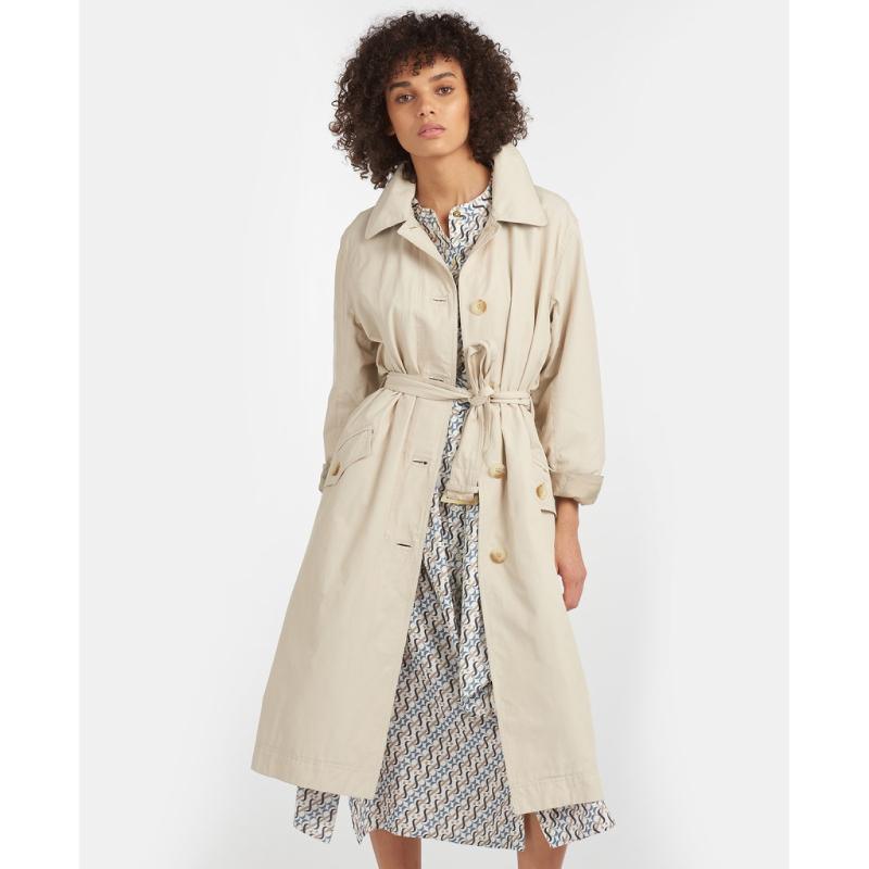 Barbour Millford Showerproof Ladies Trench Coat - Mist - William Powell