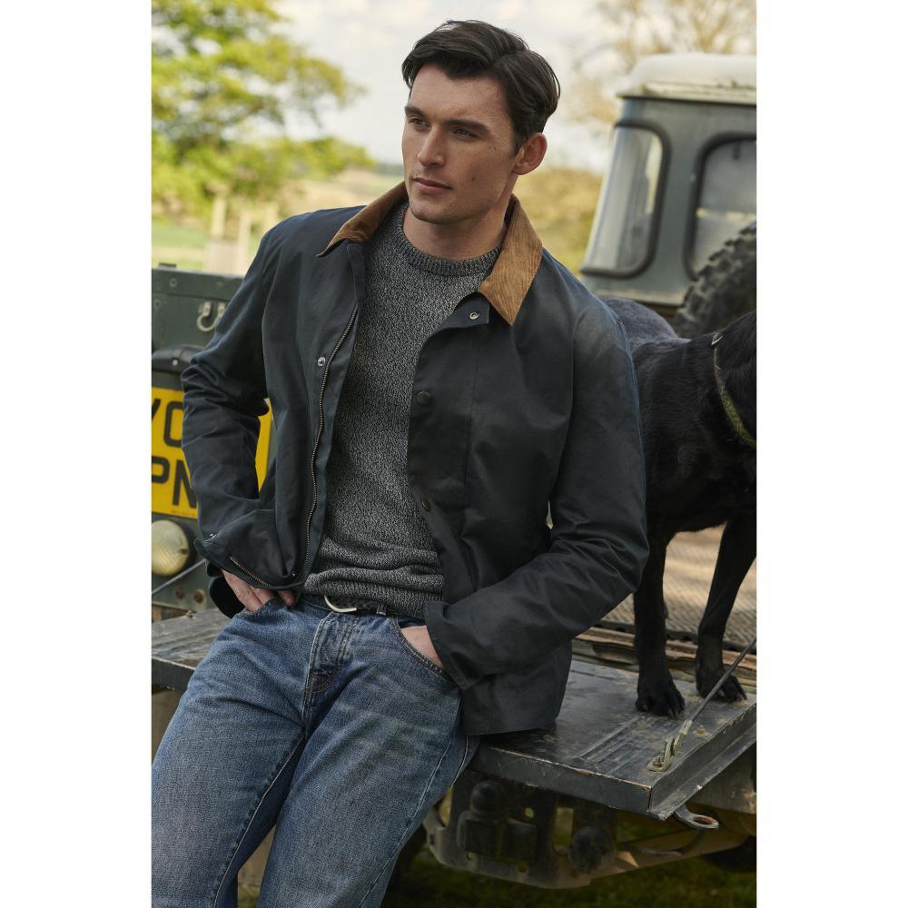 Barbour Milton Mens Wax Jacket - Navy - William Powell