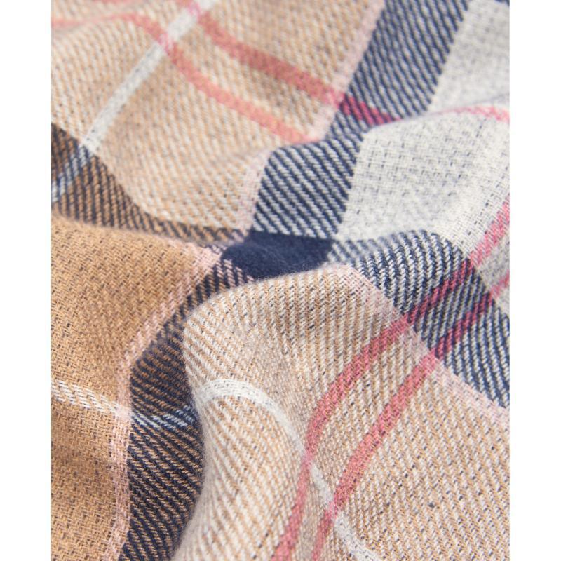 Barbour Montieth Ladies Reversible Tartan Wrap - Pink/Hessian - William Powell