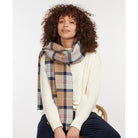 Barbour Montieth Ladies Reversible Tartan Wrap - Pink/Hessian - William Powell