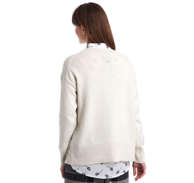 Barbour Morag Round Neck Ladies Knit - Cloud - William Powell