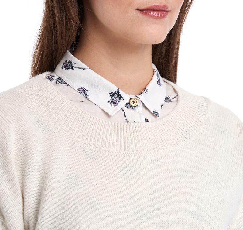 Barbour Morag Round Neck Ladies Knit - Cloud - William Powell