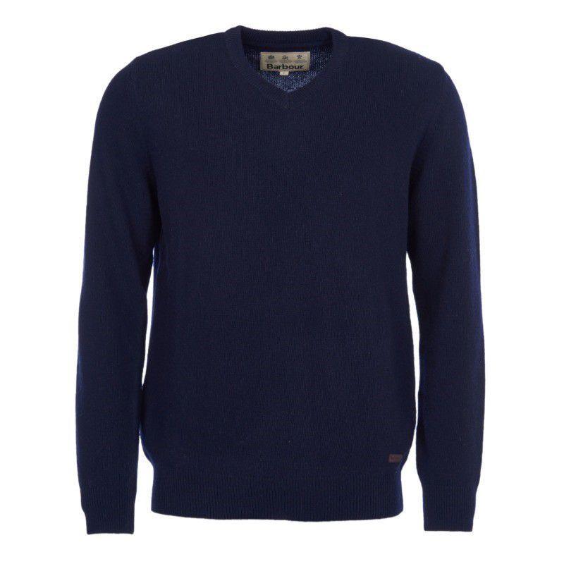 Barbour Nelson Essential V Neck Jumper - Navy - William Powell