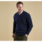 Barbour Nelson Essential V Neck Jumper - Navy - William Powell