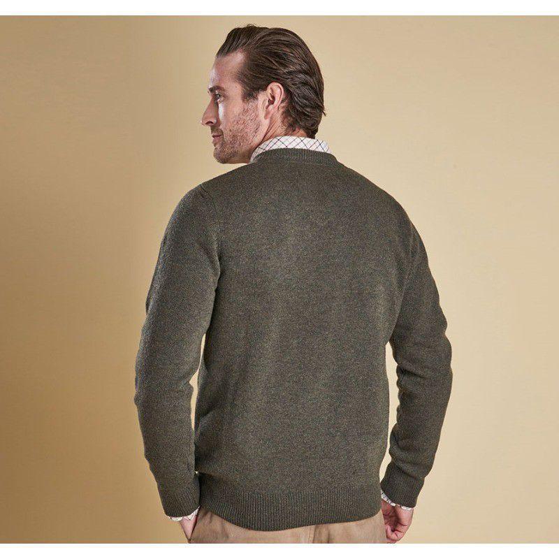 Barbour Nelson Essential V Neck Jumper - Seaweed - William Powell