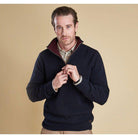 Barbour Nelson Essential Zip Neck Jumper - Navy - William Powell