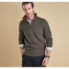 Barbour Nelson Essential Zip Neck Jumper - Seaweed - William Powell