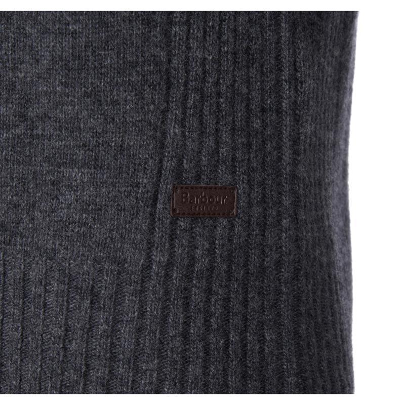 Barbour Nelson Essential Zip Neck Jumper - Storm Grey - William Powell