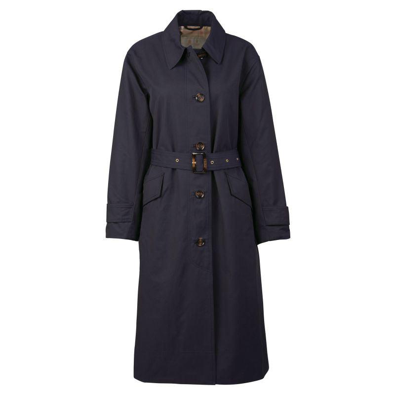 Barbour Opal Ladies Showerproof Trench - Midnight/Rosewood Tartan - William Powell