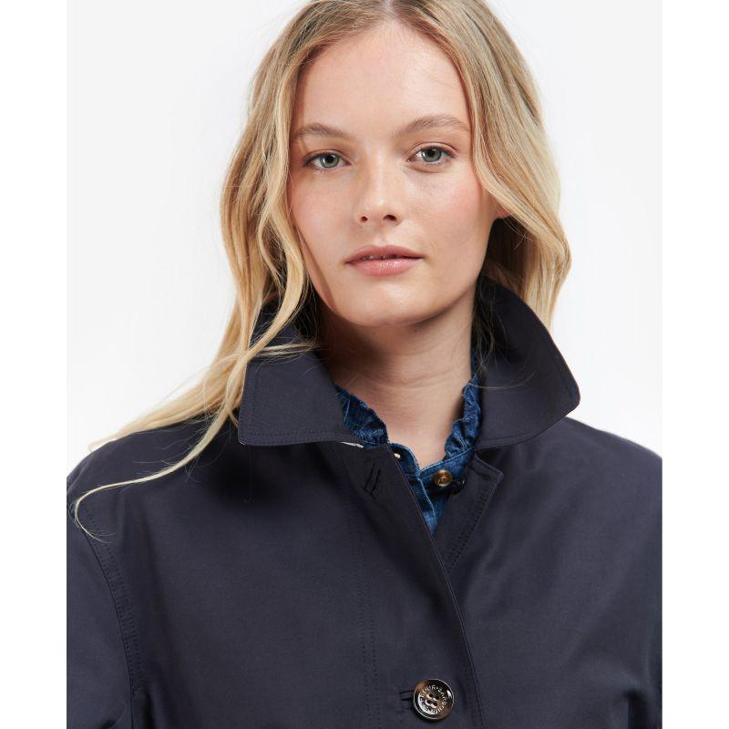 Barbour Opal Ladies Showerproof Trench - Midnight/Rosewood Tartan - William Powell