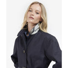 Barbour Opal Ladies Showerproof Trench - Midnight/Rosewood Tartan - William Powell