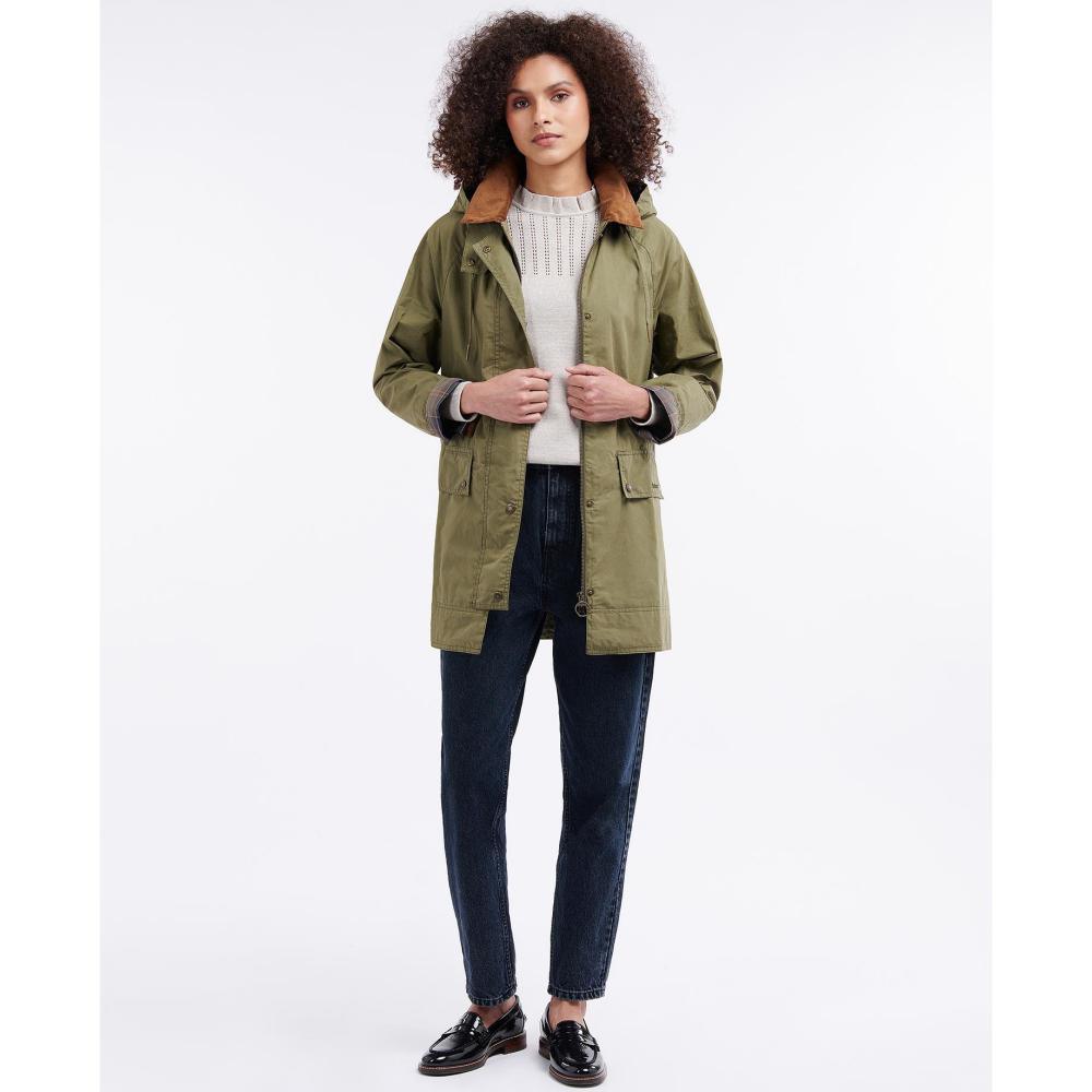 Barbour Oxburgh Showerproof Ladies Jacket - Olive/Classic - William Powell