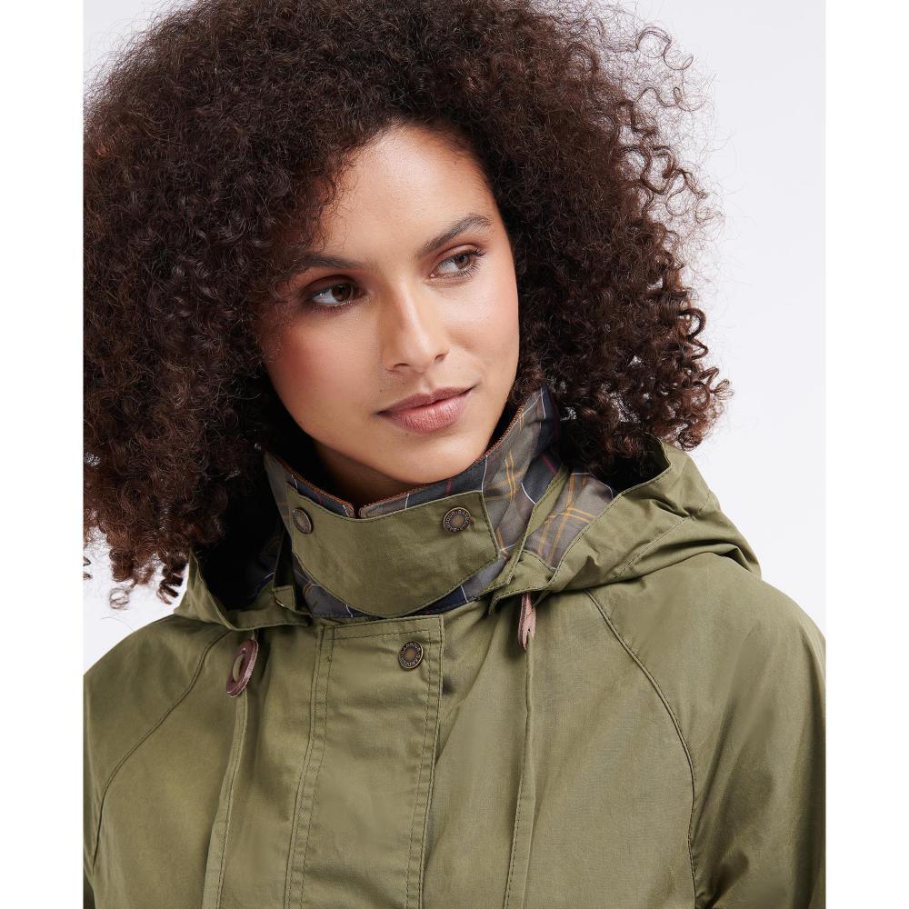 Barbour Oxburgh Showerproof Ladies Jacket - Olive/Classic - William Powell