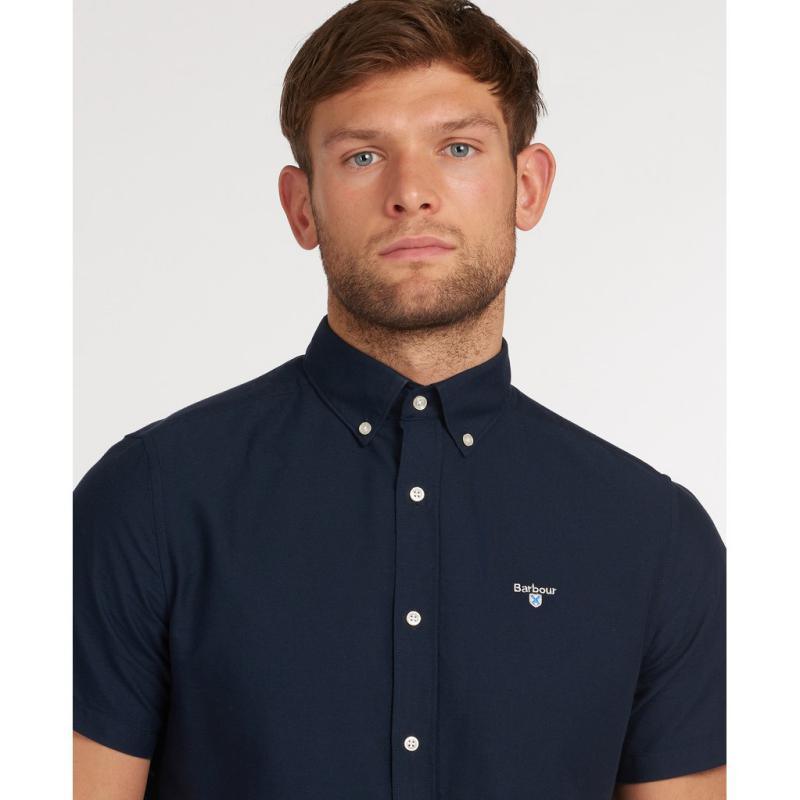 Barbour Oxford 3 Short Sleeve Tailored Mens Shirt - Navy - William Powell