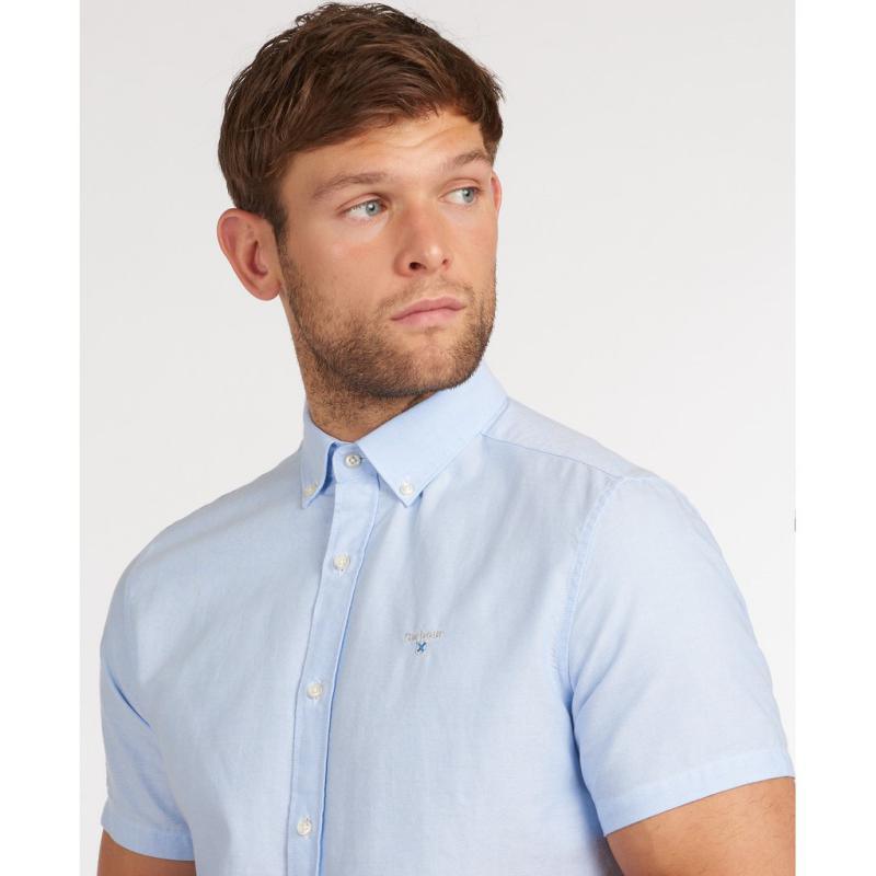 Barbour Oxford 3 Short Sleeve Tailored Mens Shirt - Sky - William Powell