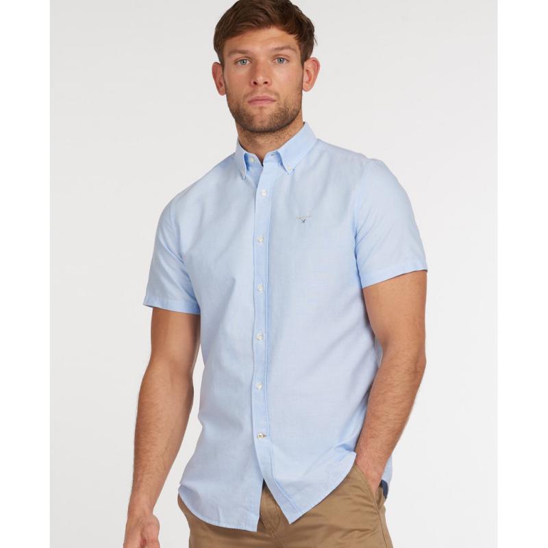 Barbour Oxford 3 Short Sleeve Tailored Mens Shirt - Sky - William Powell