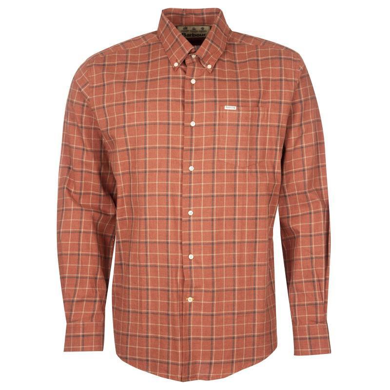 Barbour Pelton Regular Fit Mens Shirt - Garnet Red - William Powell