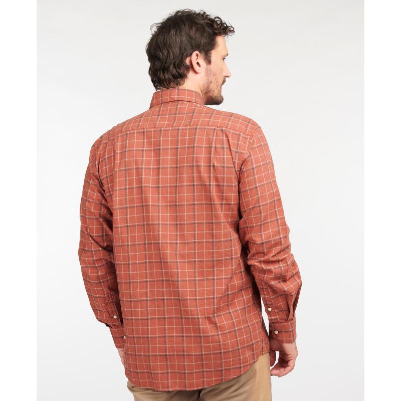 Barbour Pelton Regular Fit Mens Shirt - Garnet Red - William Powell