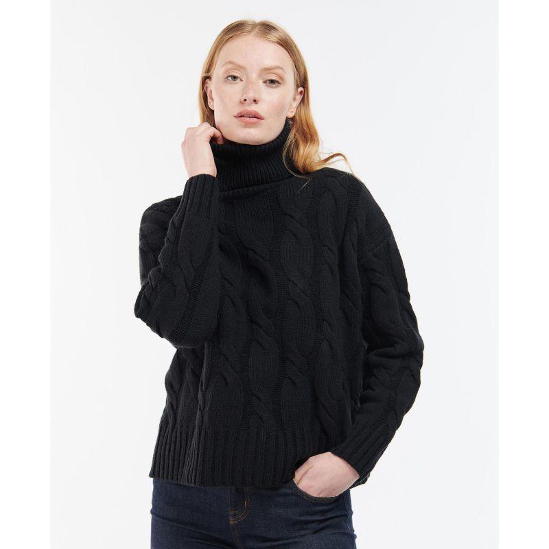 Barbour Pendula Ladies Roll Neck Knit - Black - William Powell