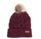 Barbour Penshaw Cable Ladies PomPom Hat - Bordeaux - William Powell