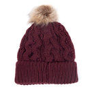 Barbour Penshaw Cable Ladies PomPom Hat - Bordeaux - William Powell