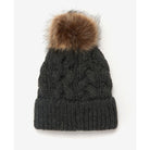 Barbour Penshaw Cable Ladies PomPom Hat - Charcoal - William Powell