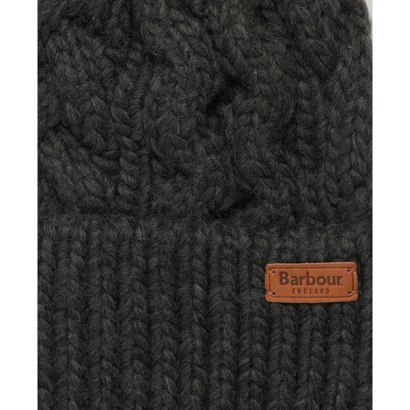 Barbour Penshaw Cable Ladies PomPom Hat - Charcoal - William Powell