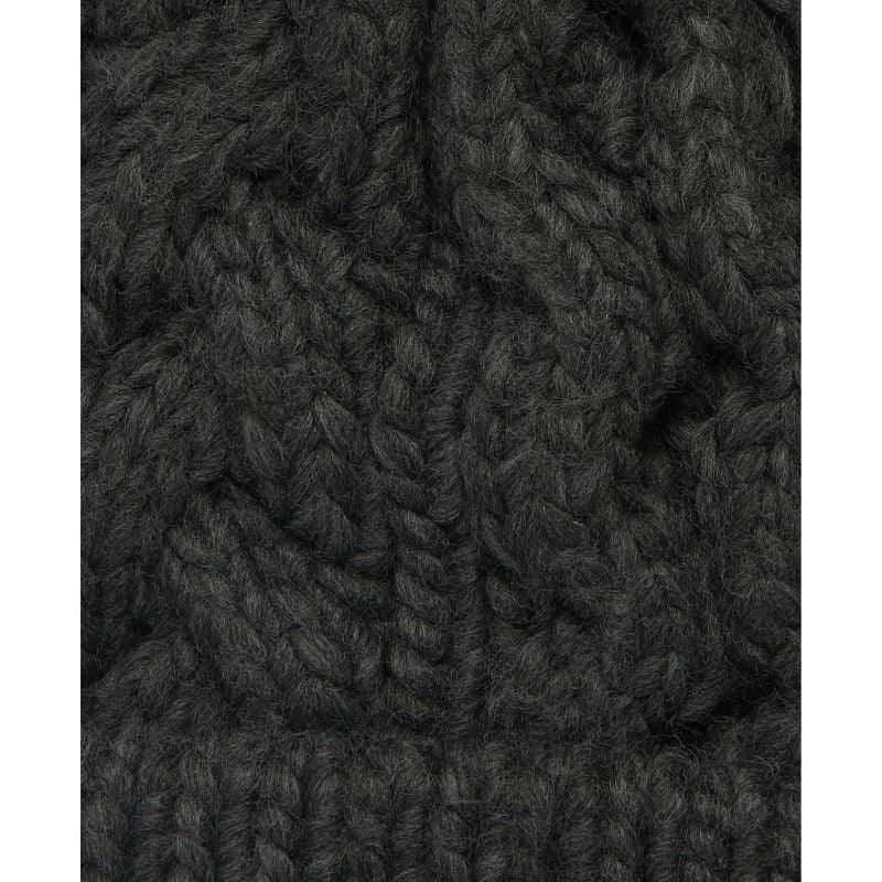 Barbour Penshaw Cable Ladies PomPom Hat - Charcoal - William Powell