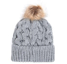 Barbour Penshaw Cable Ladies PomPom Hat - Grey - William Powell