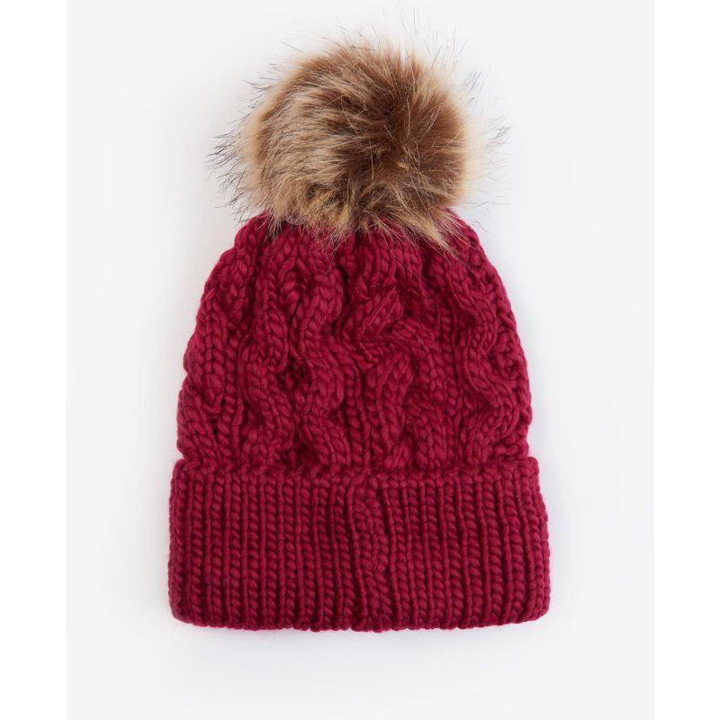 Barbour Penshaw Cable Ladies PomPom Hat - Maiden Pink - William Powell