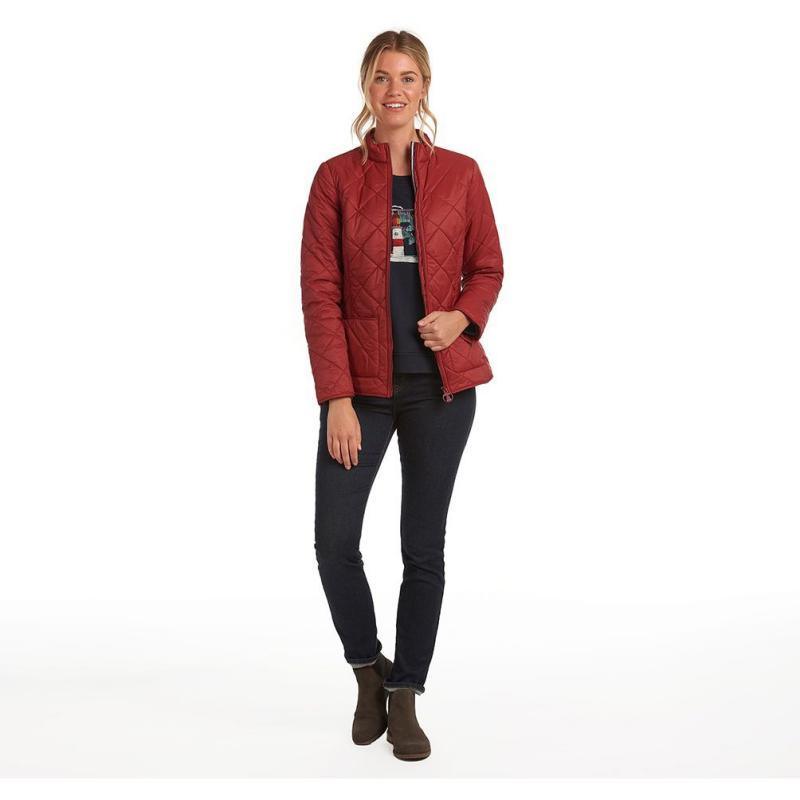 Barbour Petrel Ladies Quilted Jacket - Burnt Red - William Powell