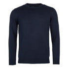 Barbour Pima Cotton Mens Crew Neck Jumper - Navy - William Powell