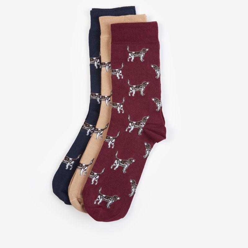Barbour Pointer Dog Socks Gift Box  (Set of 3) - Cordovan - William Powell