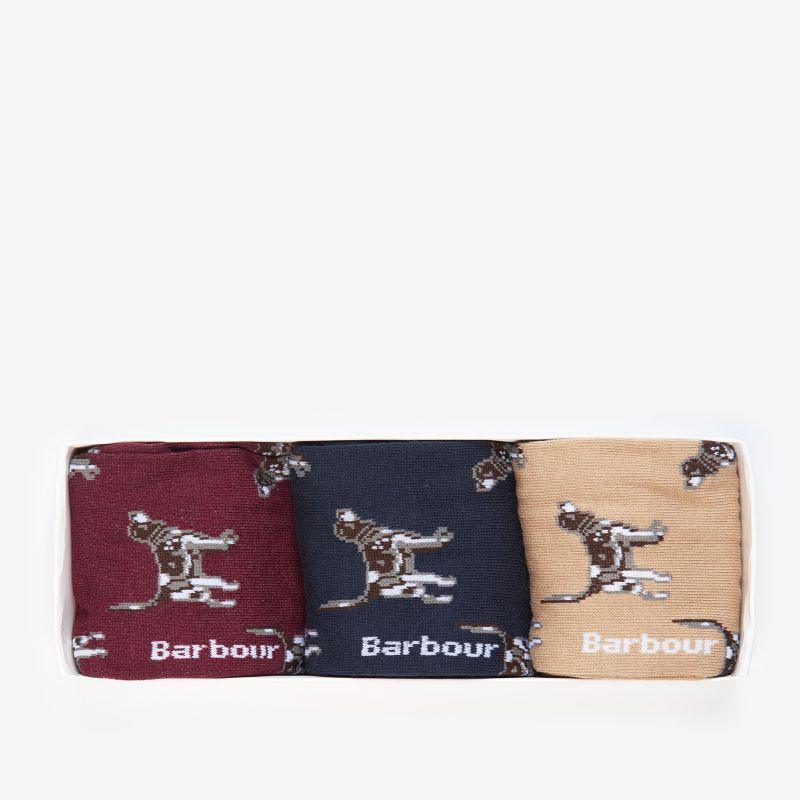 Barbour Pointer Dog Socks Gift Box (Set of 3) - Cordovan - William Powell