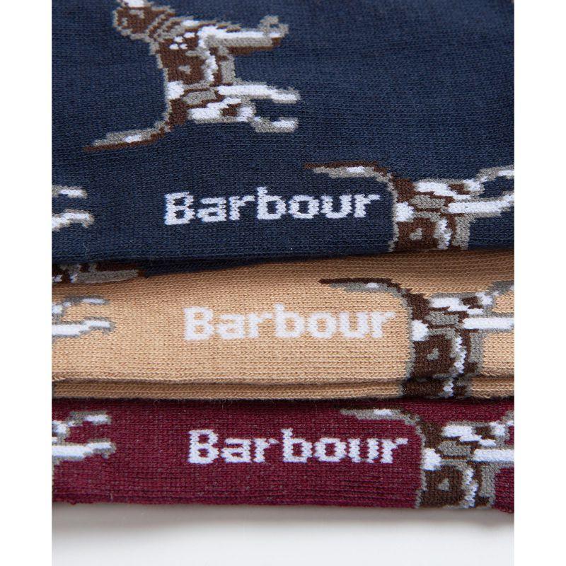 Barbour Pointer Dog Socks Gift Box (Set of 3) - Cordovan - William Powell