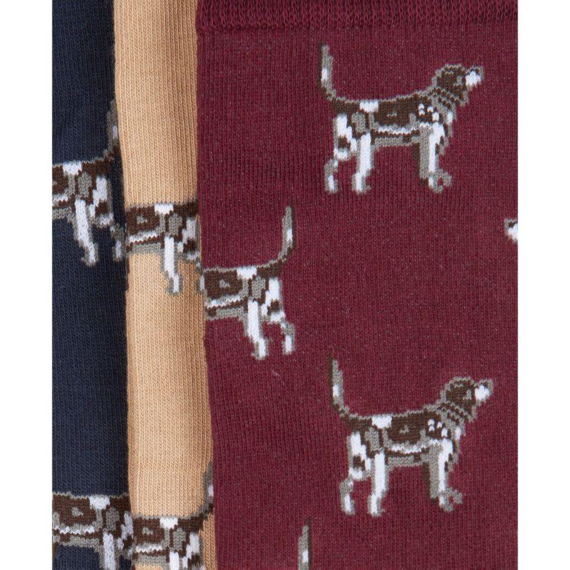 Barbour Pointer Dog Socks Gift Box (Set of 3) - Cordovan - William Powell