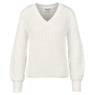 Barbour Primrose Ladies V-Neck Cable Knit - Cream - William Powell