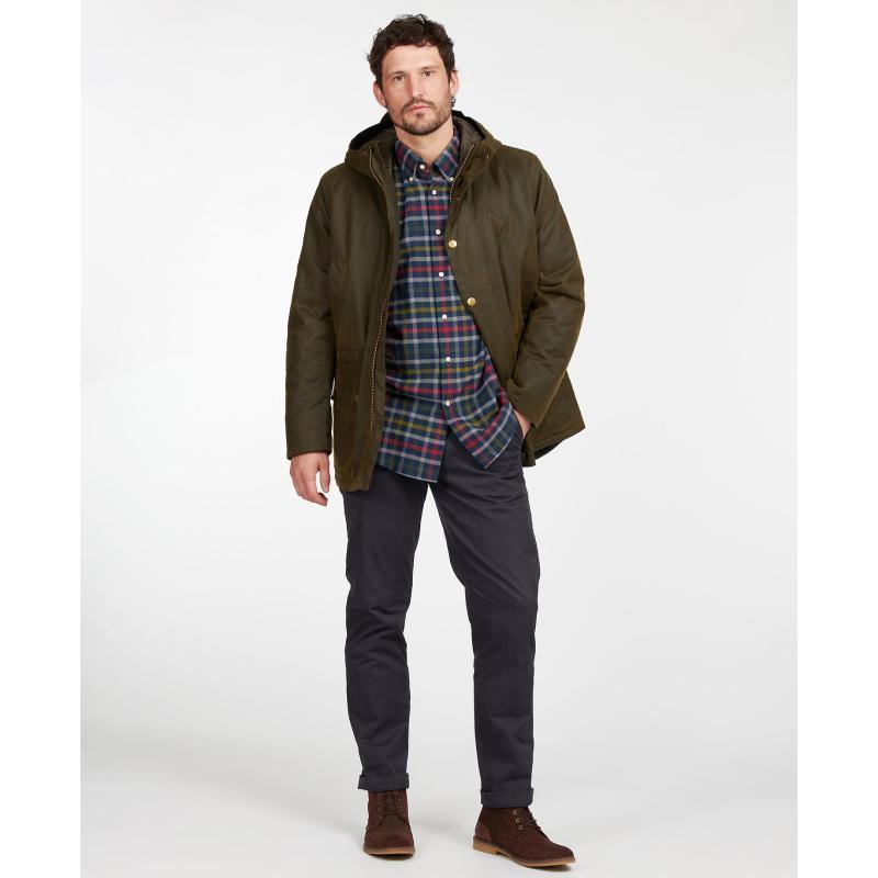 Barbour Ripon Mens Wax Jacket - Olive - William Powell