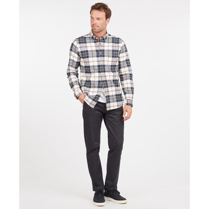 Barbour Ronan Tailored Check Mens Shirt - Ecru - William Powell