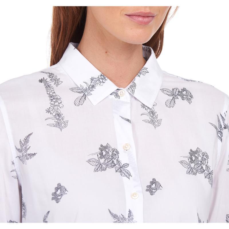 Barbour Safari Fern Print Ladies Shirt - Off White - William Powell