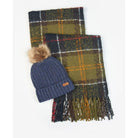 Barbour Saltburn Ladies Beanie & Tartan Scarf Set - Classic - William Powell