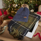 Barbour Saltburn Ladies Beanie & Tartan Scarf Set - Classic - William Powell