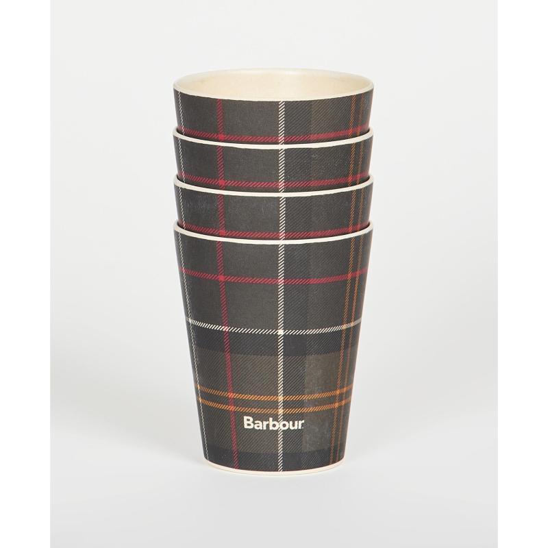 Barbour Set of 4 Bamboo Cups - Classic Tartan - William Powell