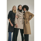 Barbour Short Greta Ladies Showerproof Trench - Earl Grey/Rosewood Tartan - William Powell