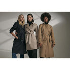 Barbour Short Greta Ladies Showerproof Trench - Earl Grey/Rosewood Tartan - William Powell